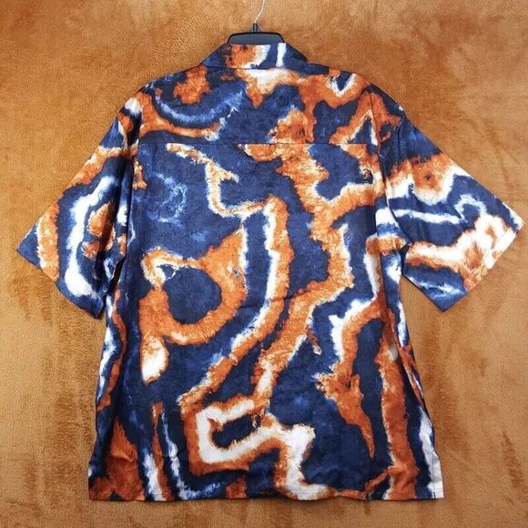 NICHOLAS DALEY Mens Shirt Medium Blue Button Up Utility SUMINIGASHI ALOHA $695 - Picture 6 of 11